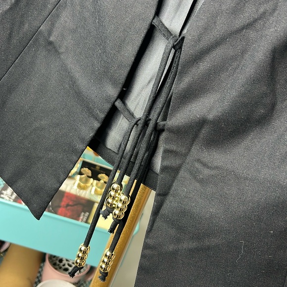 NWT Emerson Lang Black Vest Linen Blend Medium Large X-Large - Picture 3 of 6